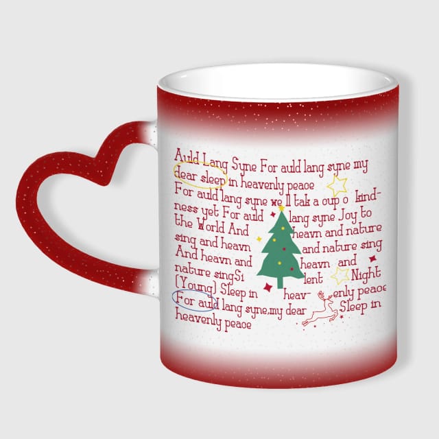 Heart Handle Auld Lang Syne Color Changing Mug for Christmas Gifts