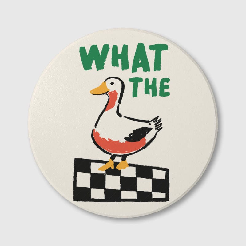 Funny What The Duck Ceramic Coaster for Duck Lovers Home Use