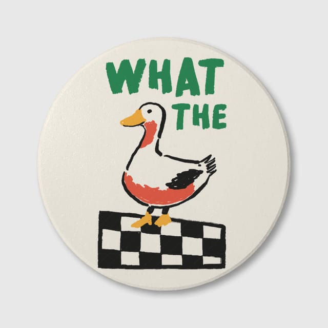 Funny What The Duck Ceramic Coaster for Duck Lovers Home Use