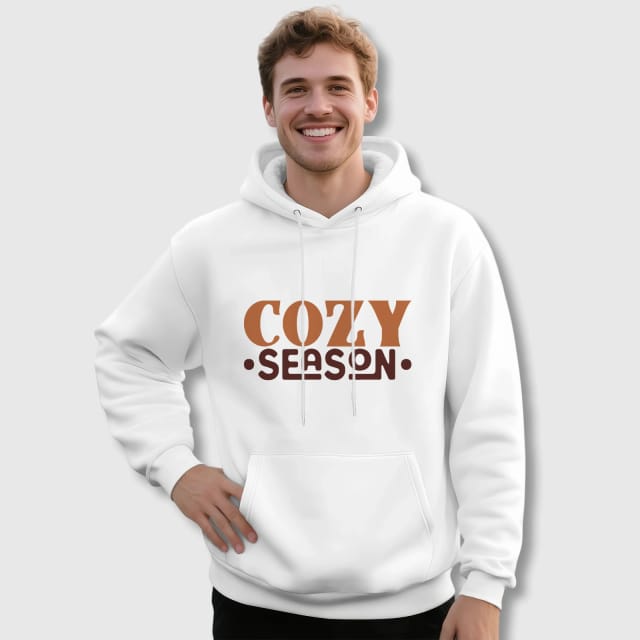 Cozy Season Graphic Pullover Hoodie for Men Winter Wear