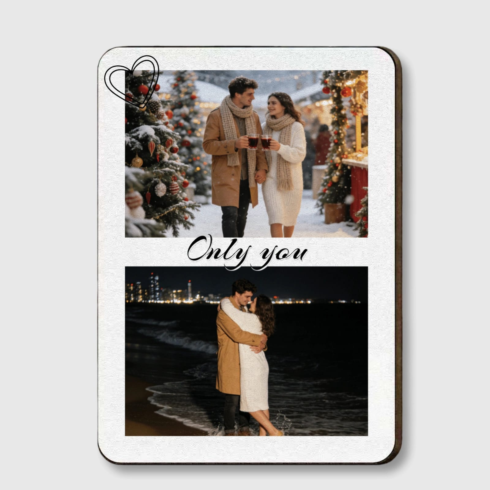 Custom Romantic Photo Car Visor Clip for Couple Gift