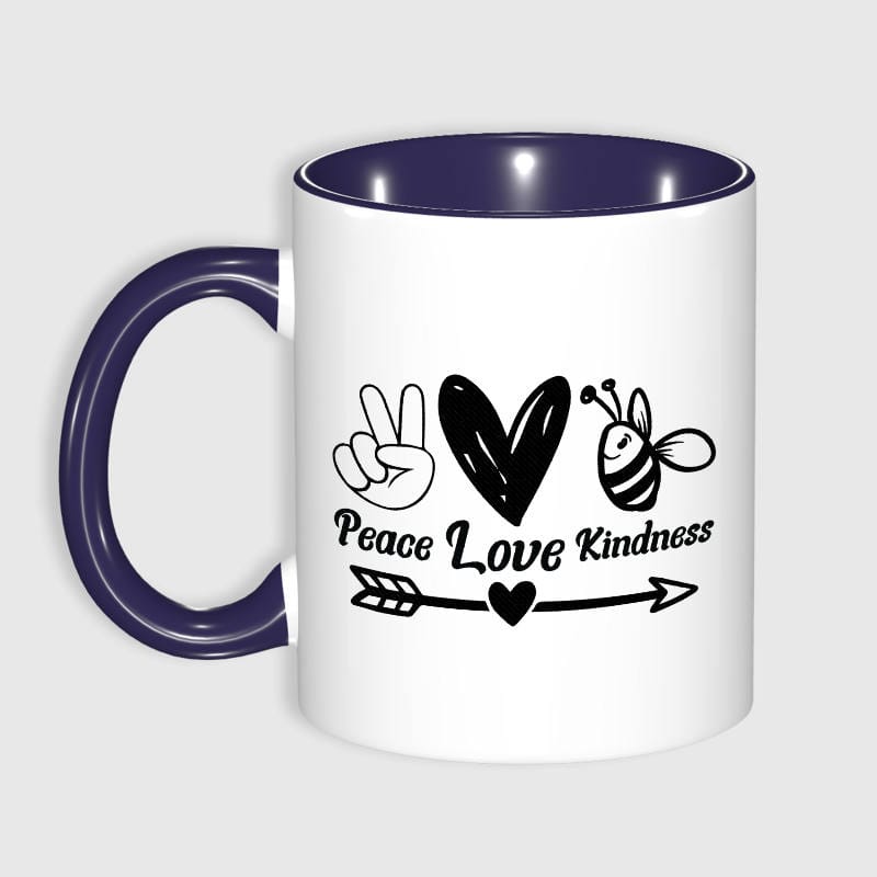 Peace Love Kindness Bee Mug for Friend Daily Use Gift