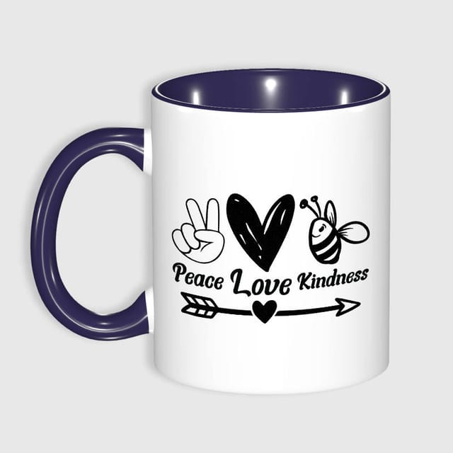 Peace Love Kindness Bee Mug for Friend Daily Use Gift