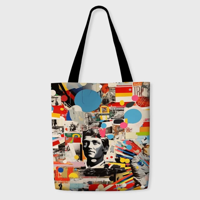 Retro Collage Art Tote Bag for Daily Use & Gifting