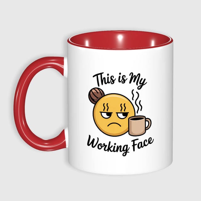 Funny 'Working Face' Mug for Coworkers Daily Office Use