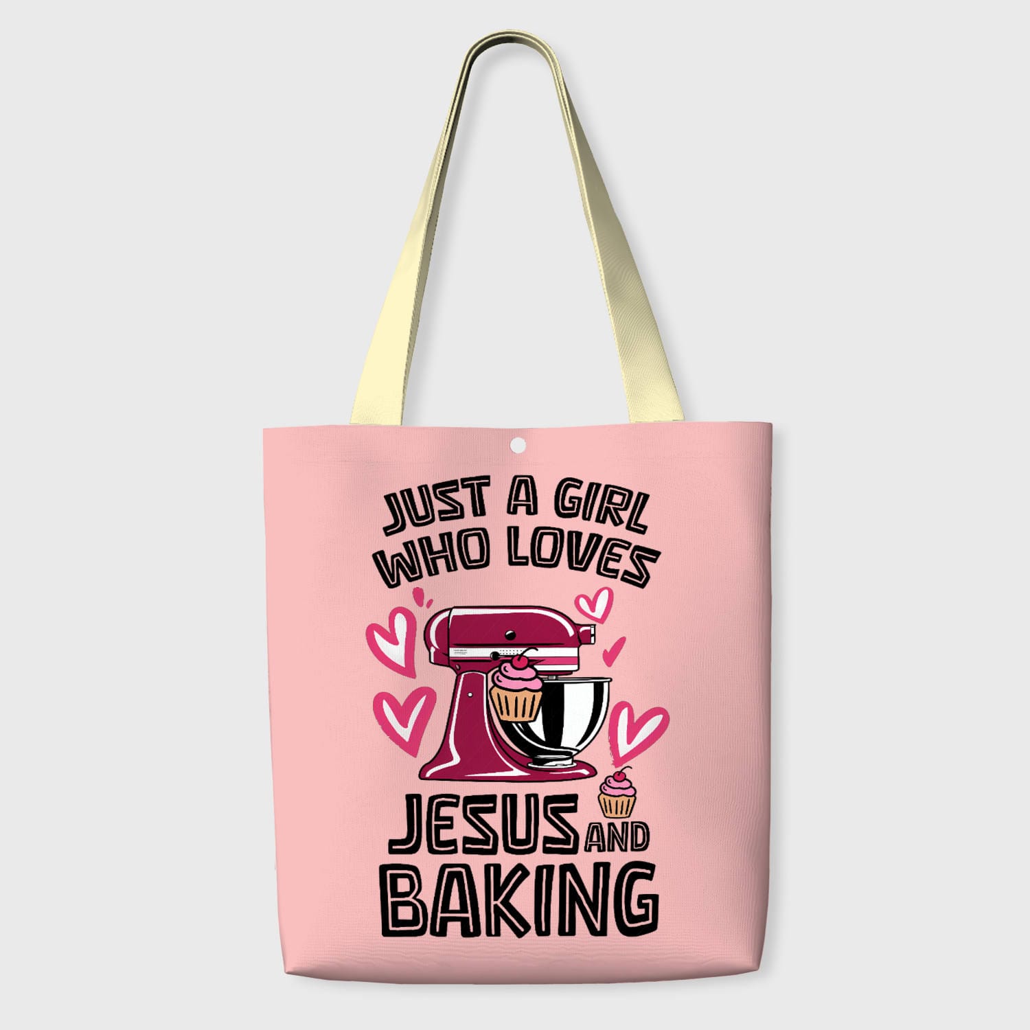 Jesus Baking Quote Tote Bag for Christian Bakers Gift