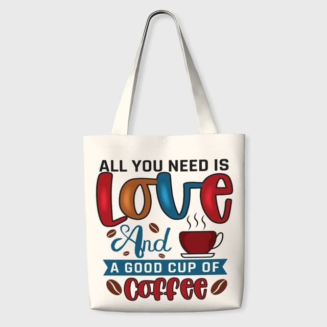 Funny Coffee Love Quote Tote Bag for Coffee Lovers Daily Use