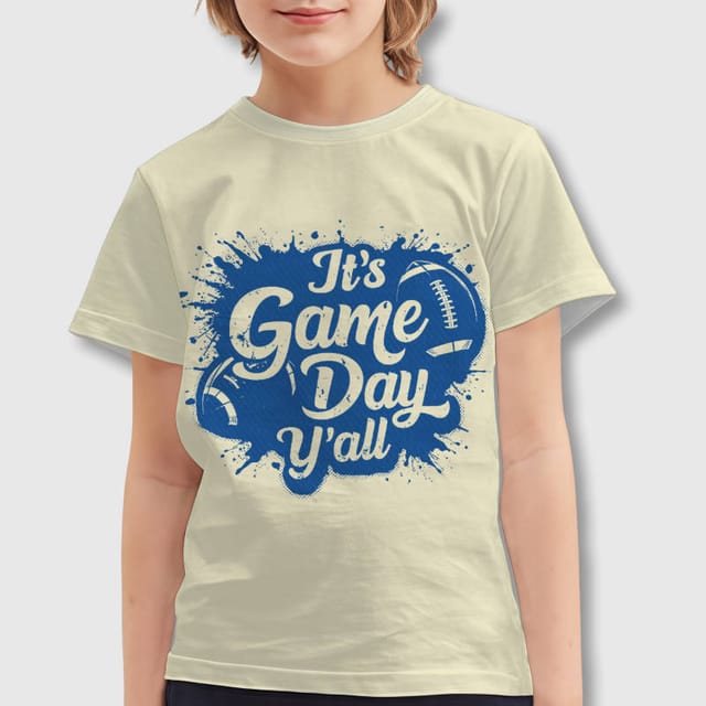 It's Game Day Y'all Football Kids T-Shirt for Game Day