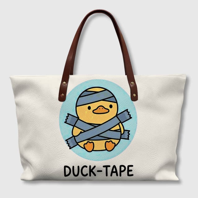 Funny Duck Tape Pun Tote Bag for Daily Use & Gifting