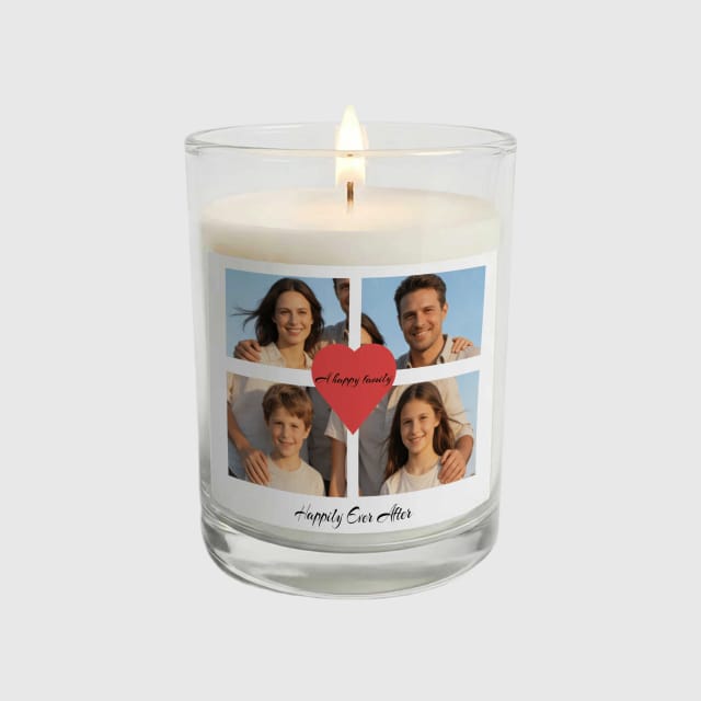 Custom Family Photo Candle for Anniversary & Birthday Gifts