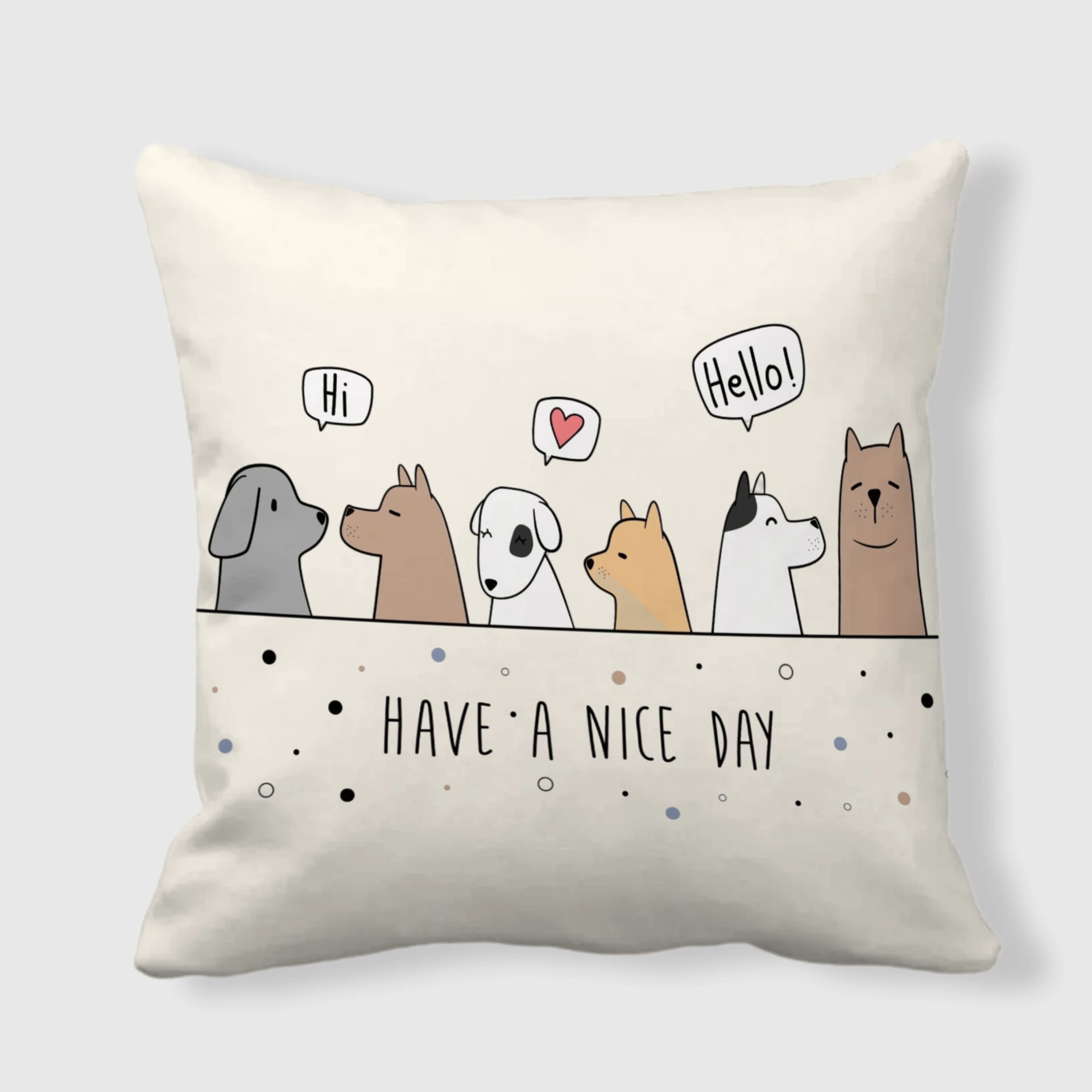 Cute Dog Line Art Throw Pillow for Pet Lovers Home & Gift Use