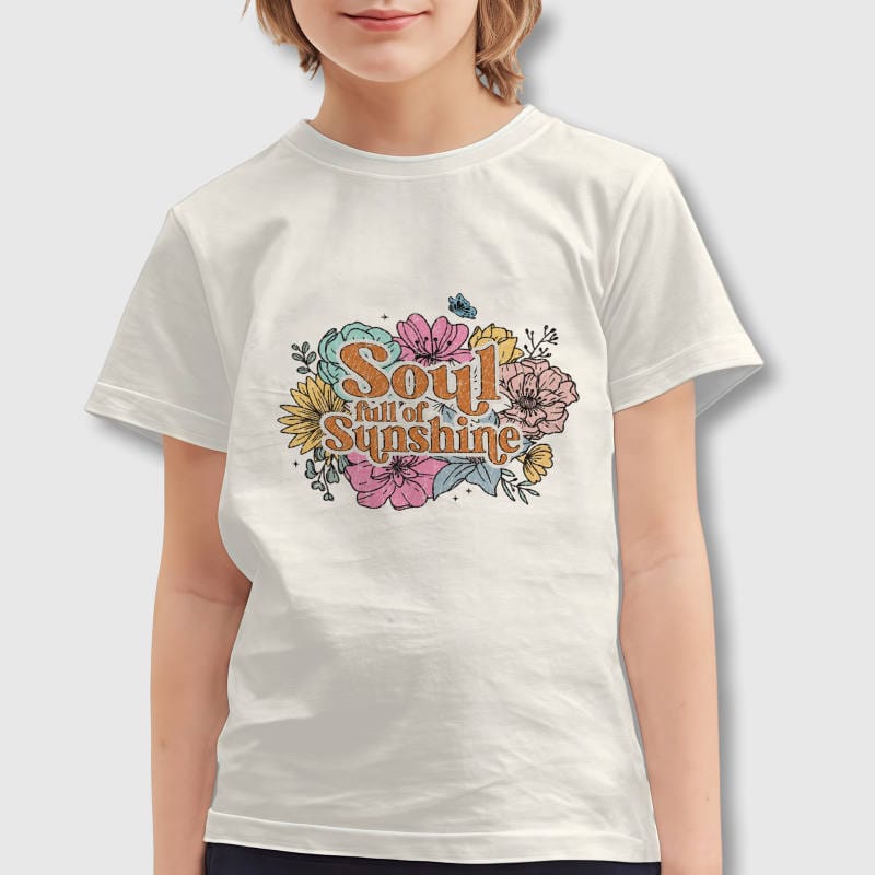 Floral Sunshine Quote Kids T-Shirt for Summer Daily Wear