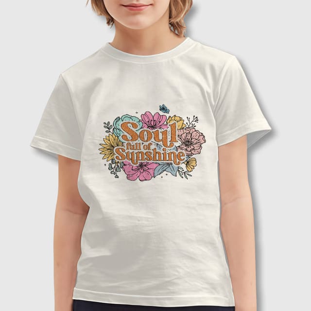 Floral Sunshine Quote Kids T-Shirt for Summer Daily Wear