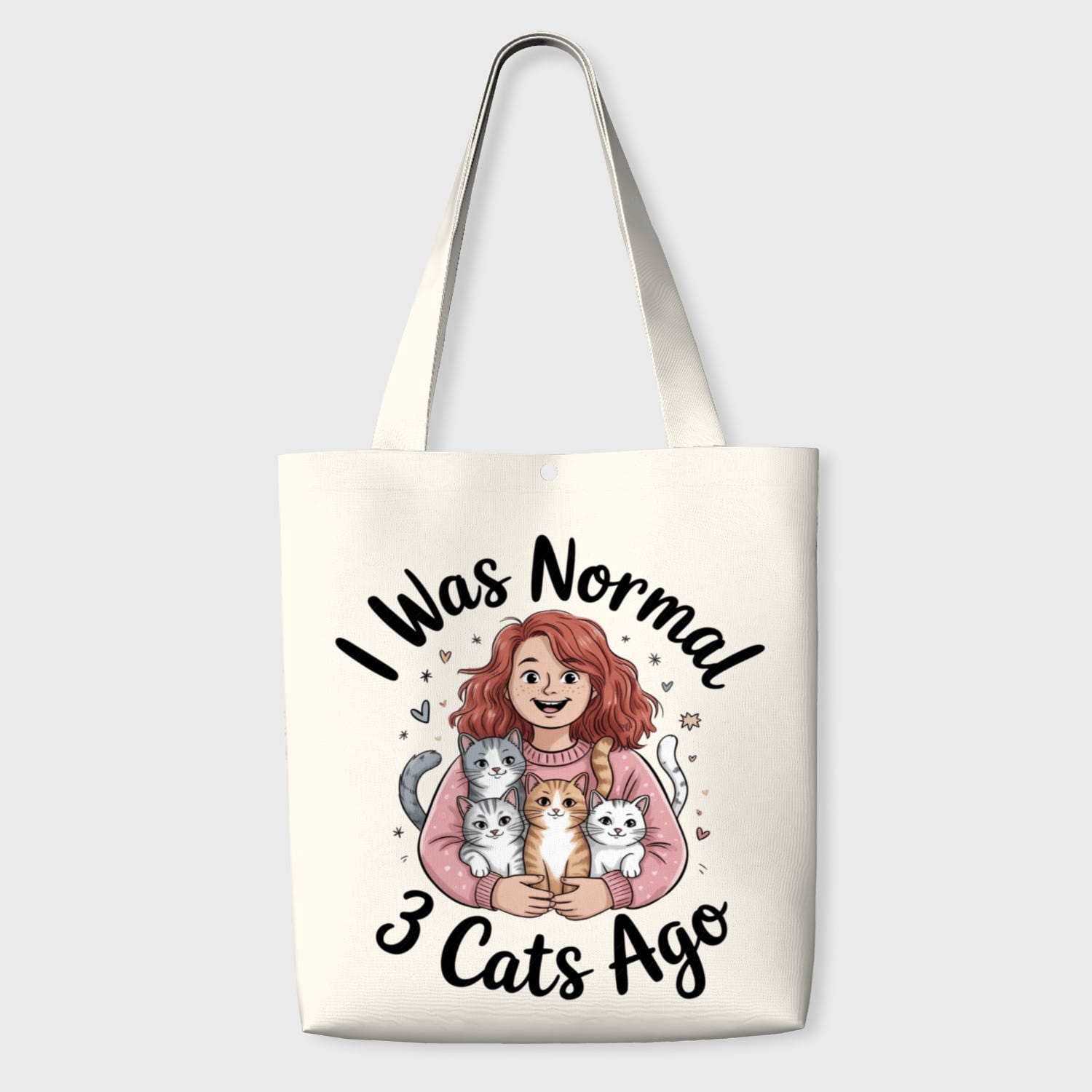 Funny Cat Quote Tote Bag for Cat Lovers Daily Use Gift