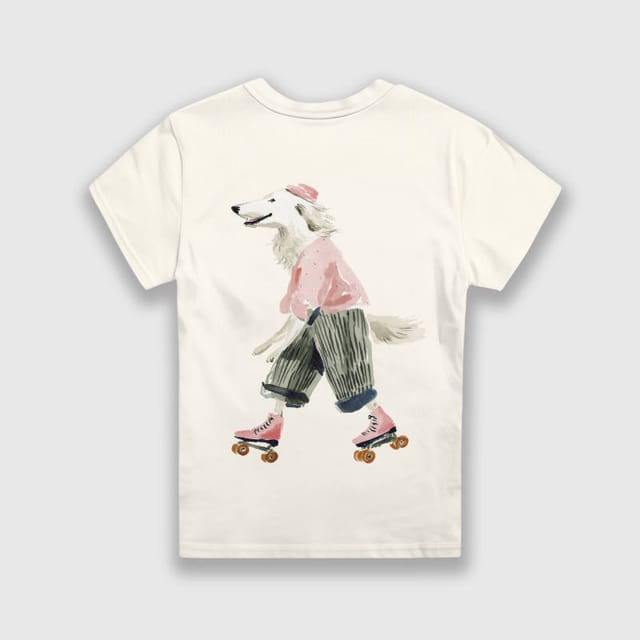 Roller Skating Dog Kids T-Shirt for Pet Lovers Birthday Gift