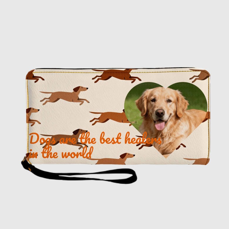 Custom Golden Retriever Quote Zip Wallet for Pet Lover Gifts