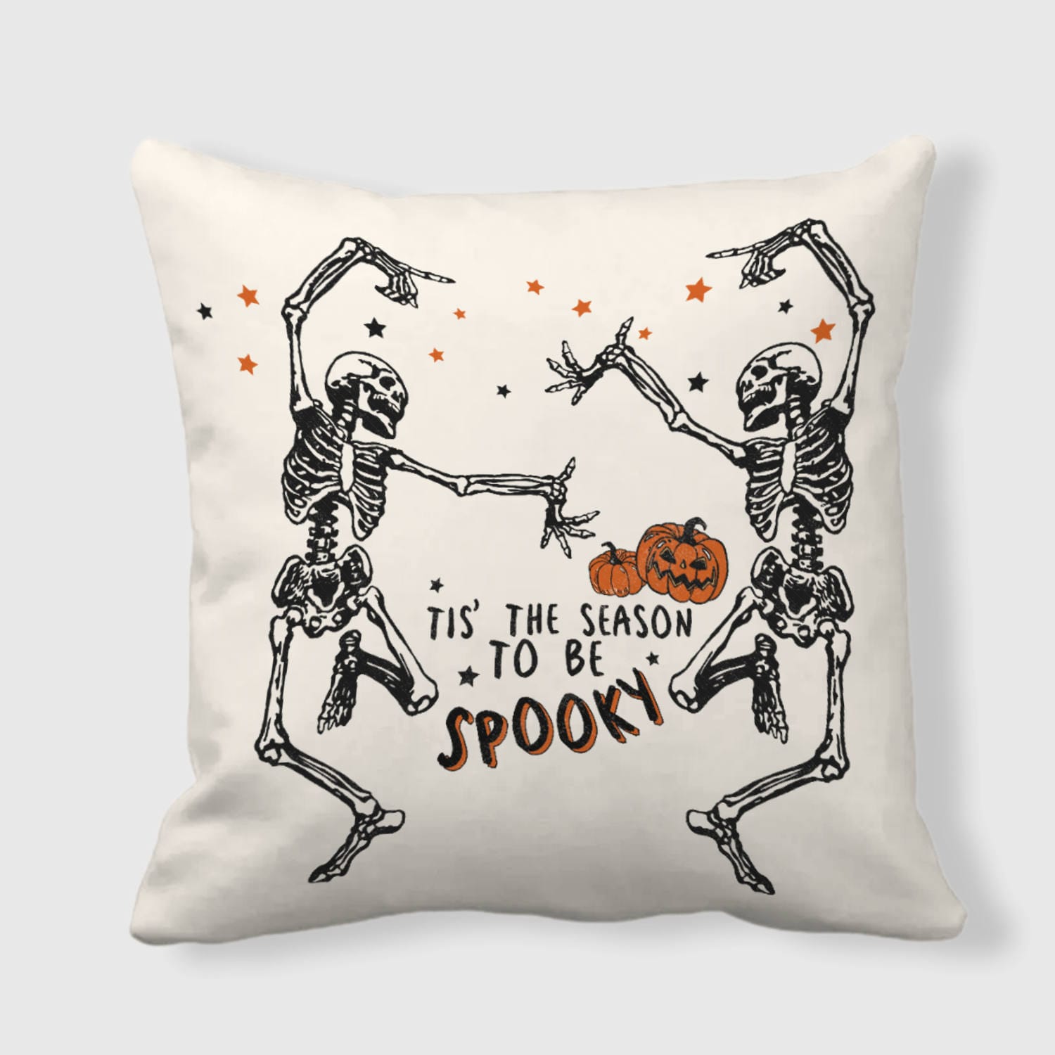 Spooky Skeleton Throw Pillow for Halloween Gifts