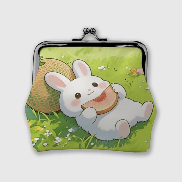 Cute Melon Bunny Coin Purse for Rabbit Lovers Birthday Gift