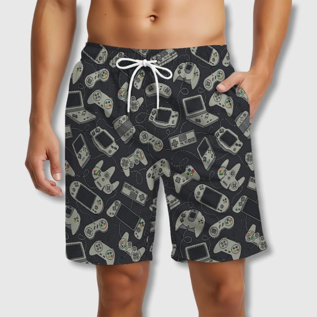 Retro Game Controller Swim Trunks for Gamer Men Summer Gift