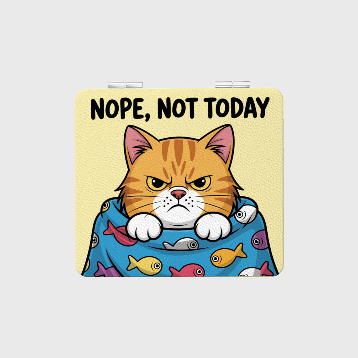 Funny Grumpy Cat Pocket Makeup Mirror for Cat Lovers Daily Use