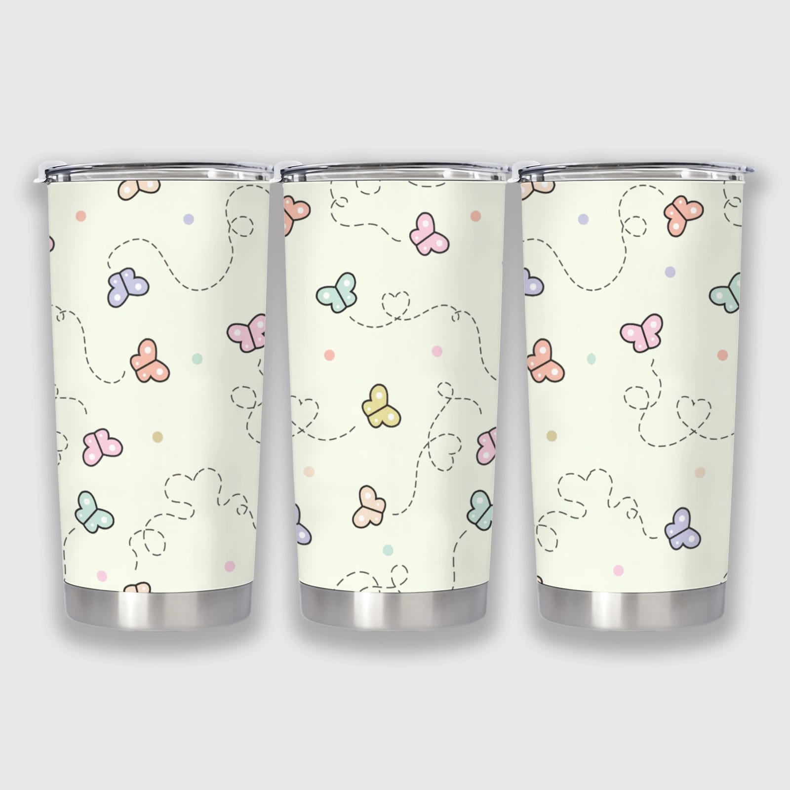 Pastel Butterfly 20oz Insulated Tumbler for Women Daily Use