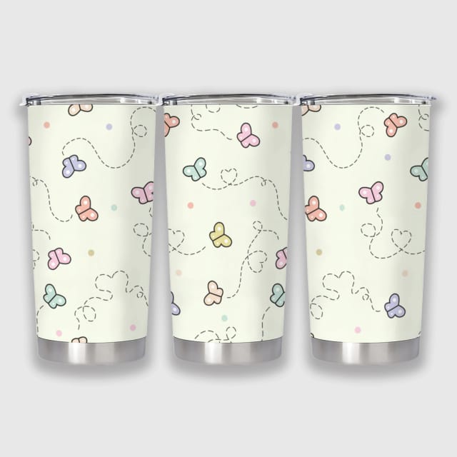 Pastel Butterfly 20oz Insulated Tumbler for Women Daily Use