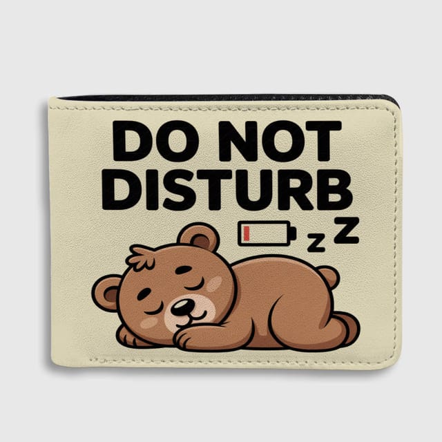 Funny Do Not Disturb Bear Wallet for Sleep Lovers Gift