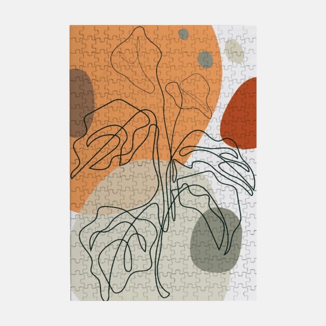 Boho Line Art Custom Jigsaw Puzzle for Gifting & Decor