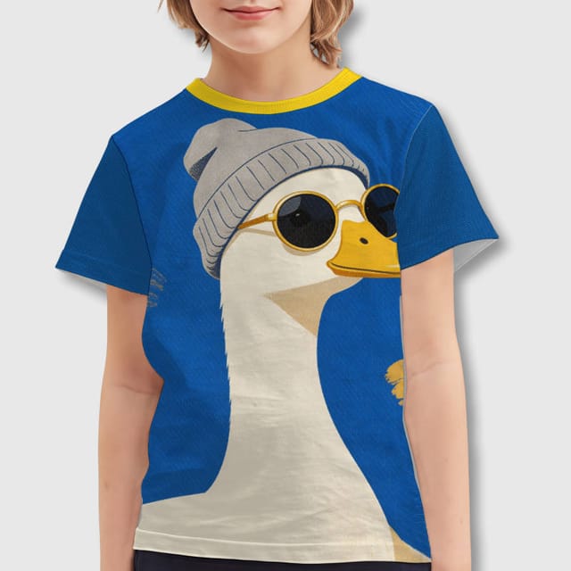 Cool Duck Graphic Kids T-Shirt for Casual Daily Wear Gift
