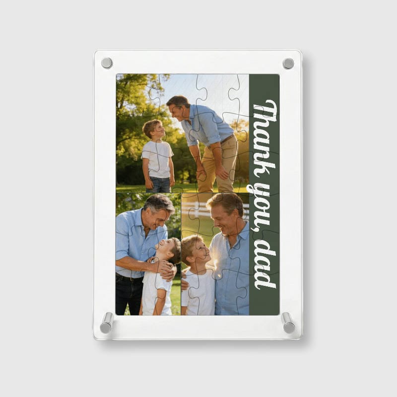 Custom Photo Collage Acrylic Puzzle for Dad Father's Day Gift