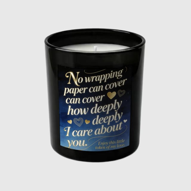 2-Pack Romantic Quote Black Candle for Partner Anniversary Valentine Gift