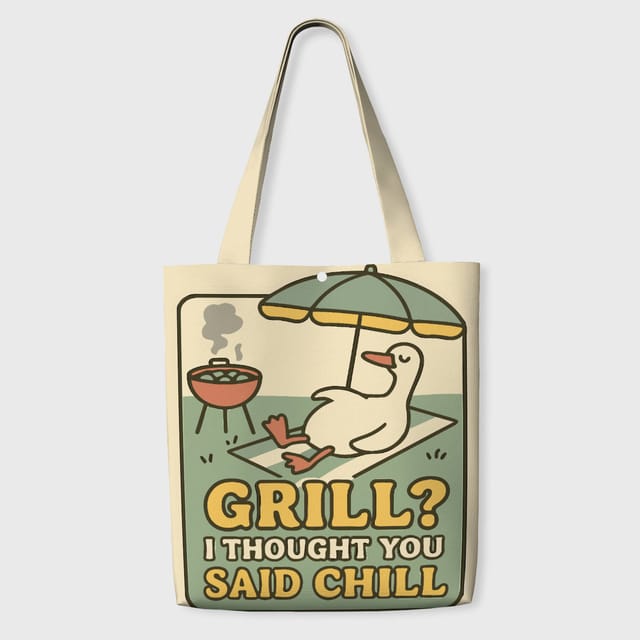 Funny Lazy Duck Quote Tote Bag for Summer Lovers Daily Use