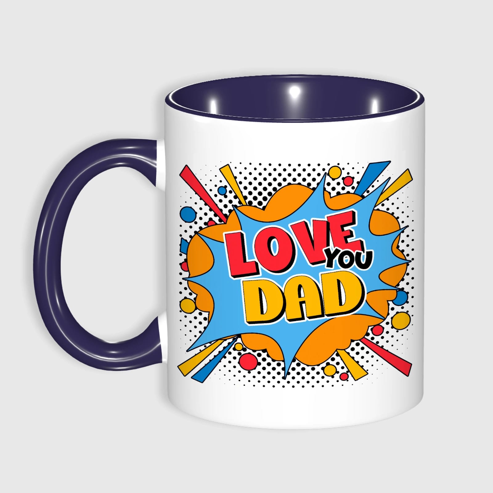 Love You Dad Comic Pop Art Mug for Dad Father's Day Gift