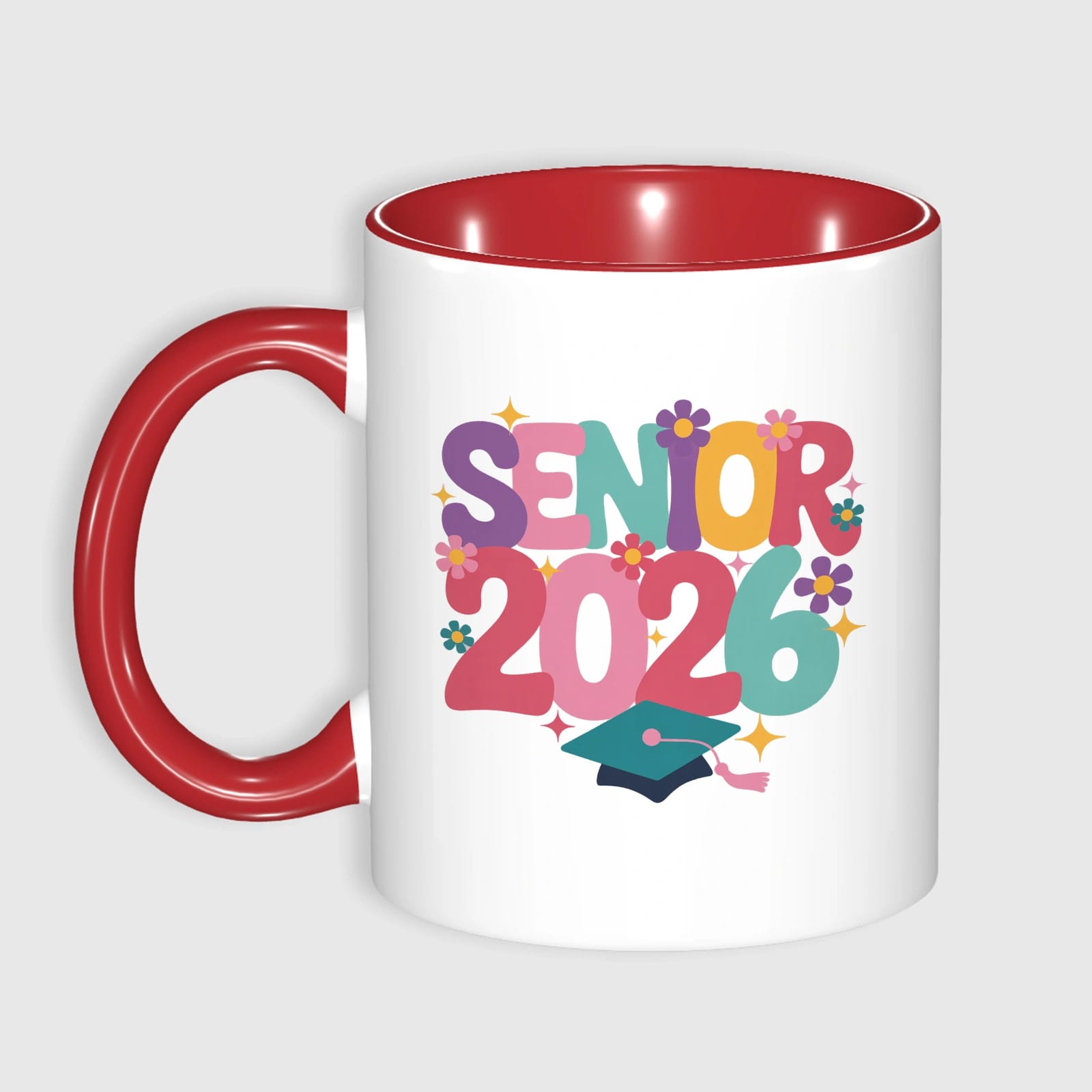 Senior 2026 Floral Graduation Accent Mug for Grads