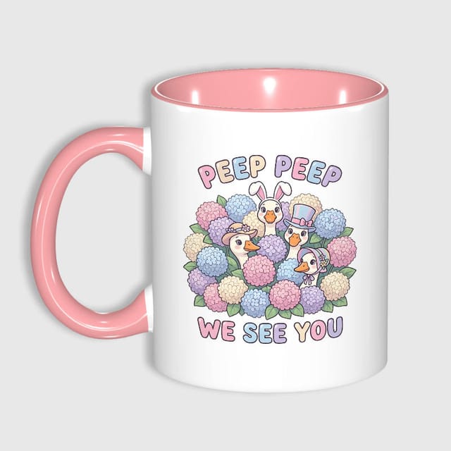 Cute Easter Duck Floral 11oz Mug for Easter Gift