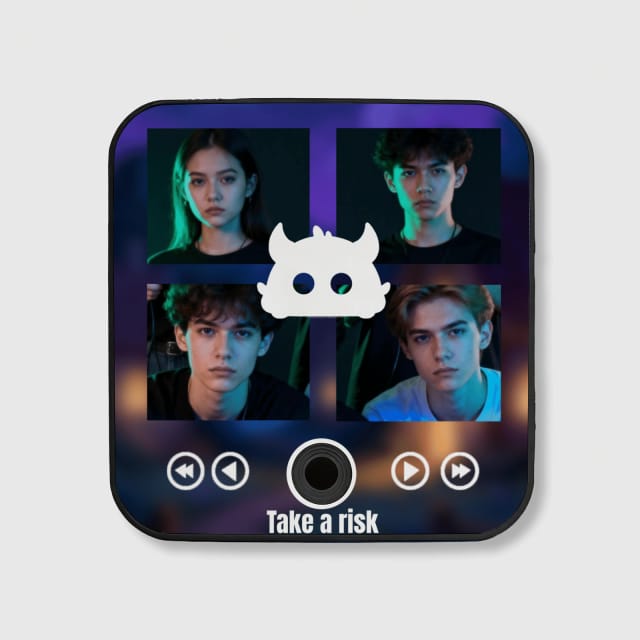 Custom 4-Photo Music Player Fridge Magnet for Friend Gifts