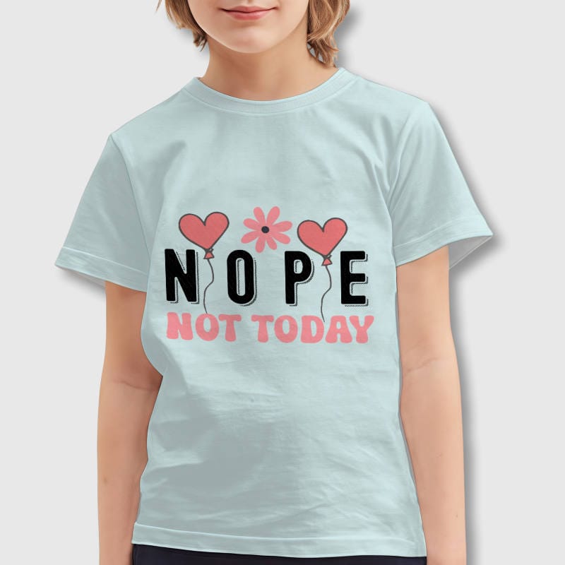 Funny 'Nope Not Today' Kids T-Shirt for Valentine's Day