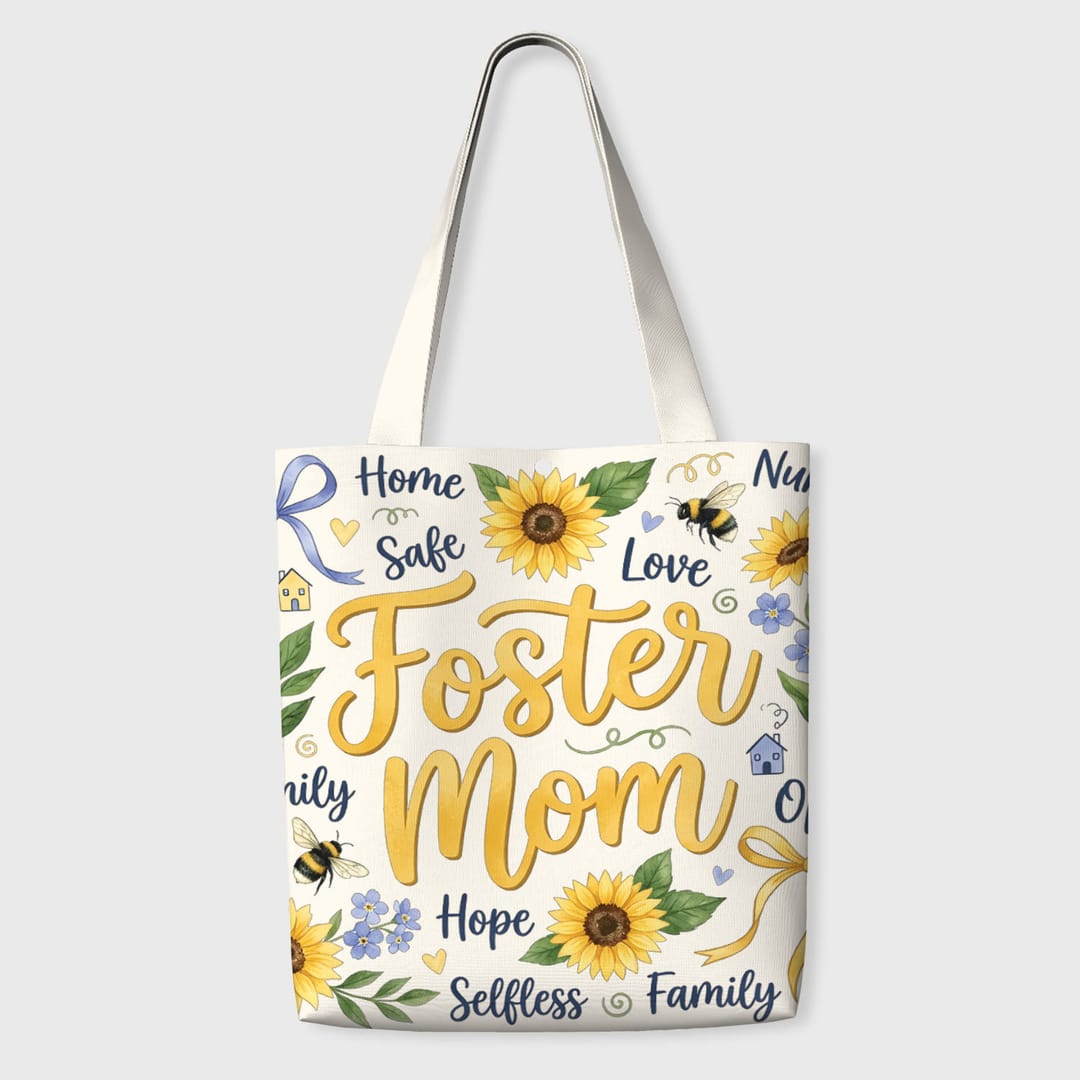Sunflower Bee Tote Bag for Foster Mom Gift - 1