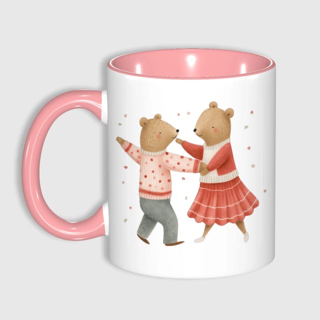 11oz Dancing Bear Couple Mug for Couples Valentine Gift