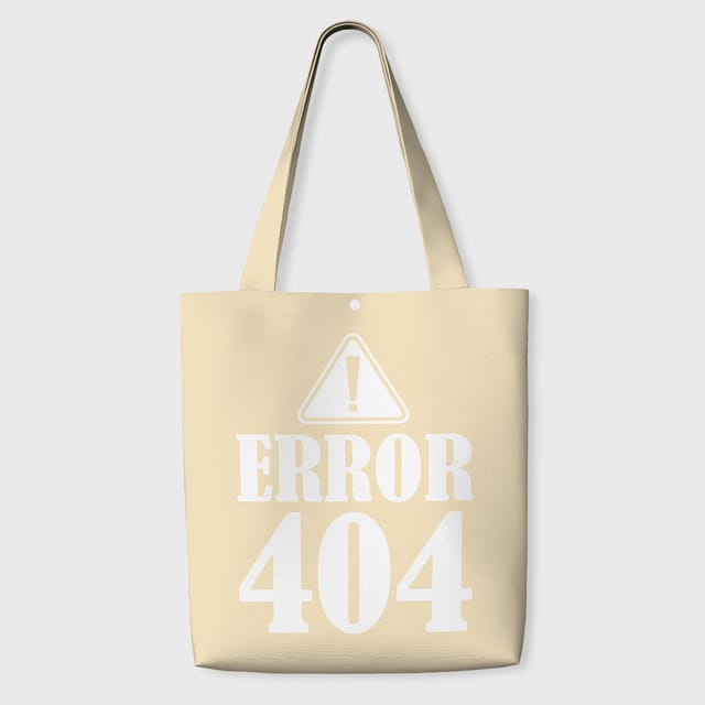 Error 404 Themed Canvas Tote Bag Funny Gift for Tech Lovers Programmers Daily Use