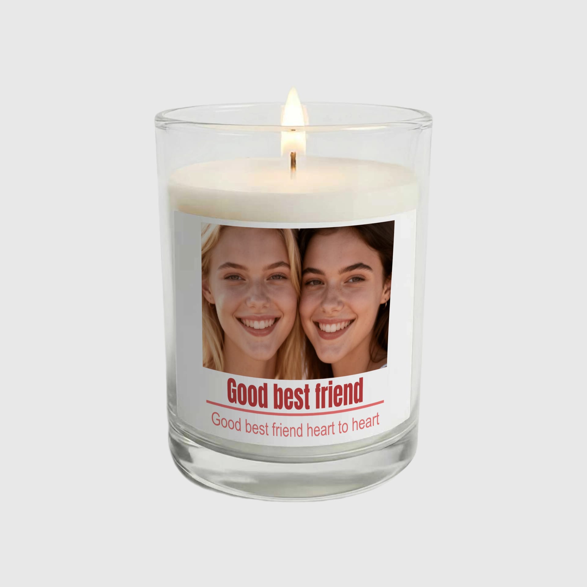 Custom Photo Text Candle for Best Friends Birthday Gift