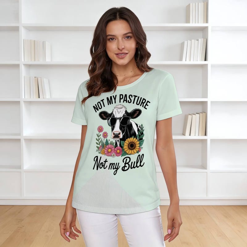 Funny Cow Floral Women's T-Shirt for Pet Lovers Gift