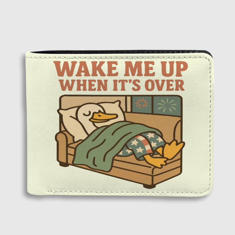 Funny Lazy Duck Bifold Wallet for Patriots Daily Use