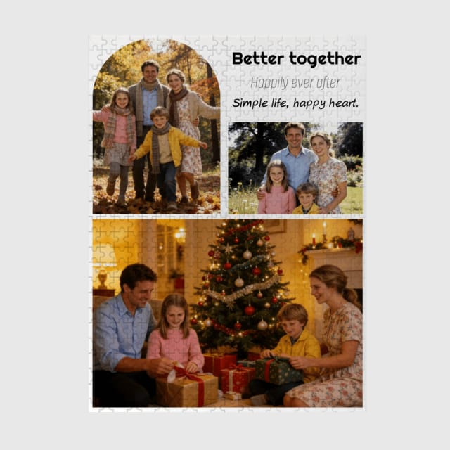 Custom Family Photo Collage 500pc Puzzle for Holiday Gifts