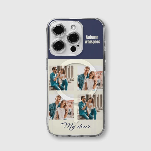 Custom Couple Photo Collage MagSafe iPhone Case for Anniversary Gift