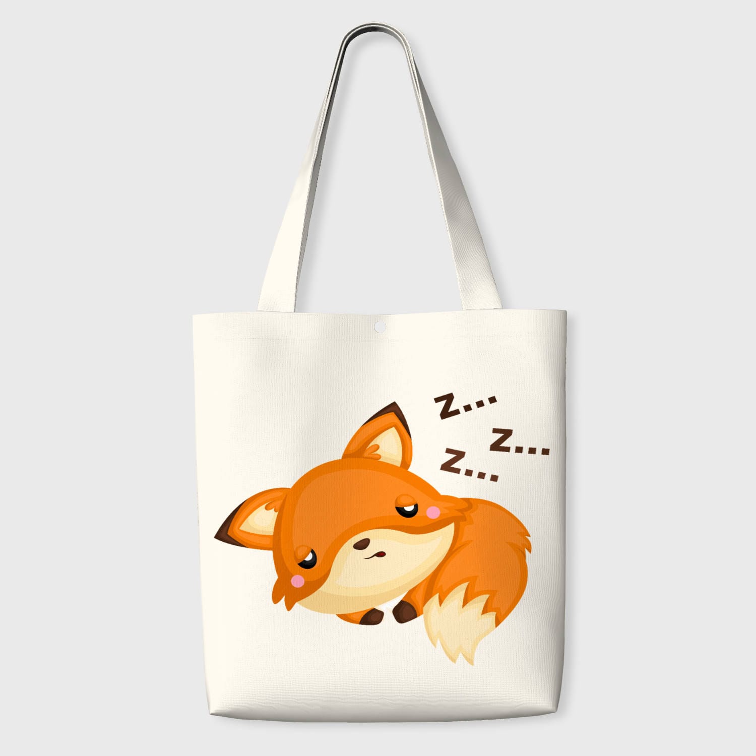 Cute Sleeping Fox Tote Bag for Pet Lovers Daily Use