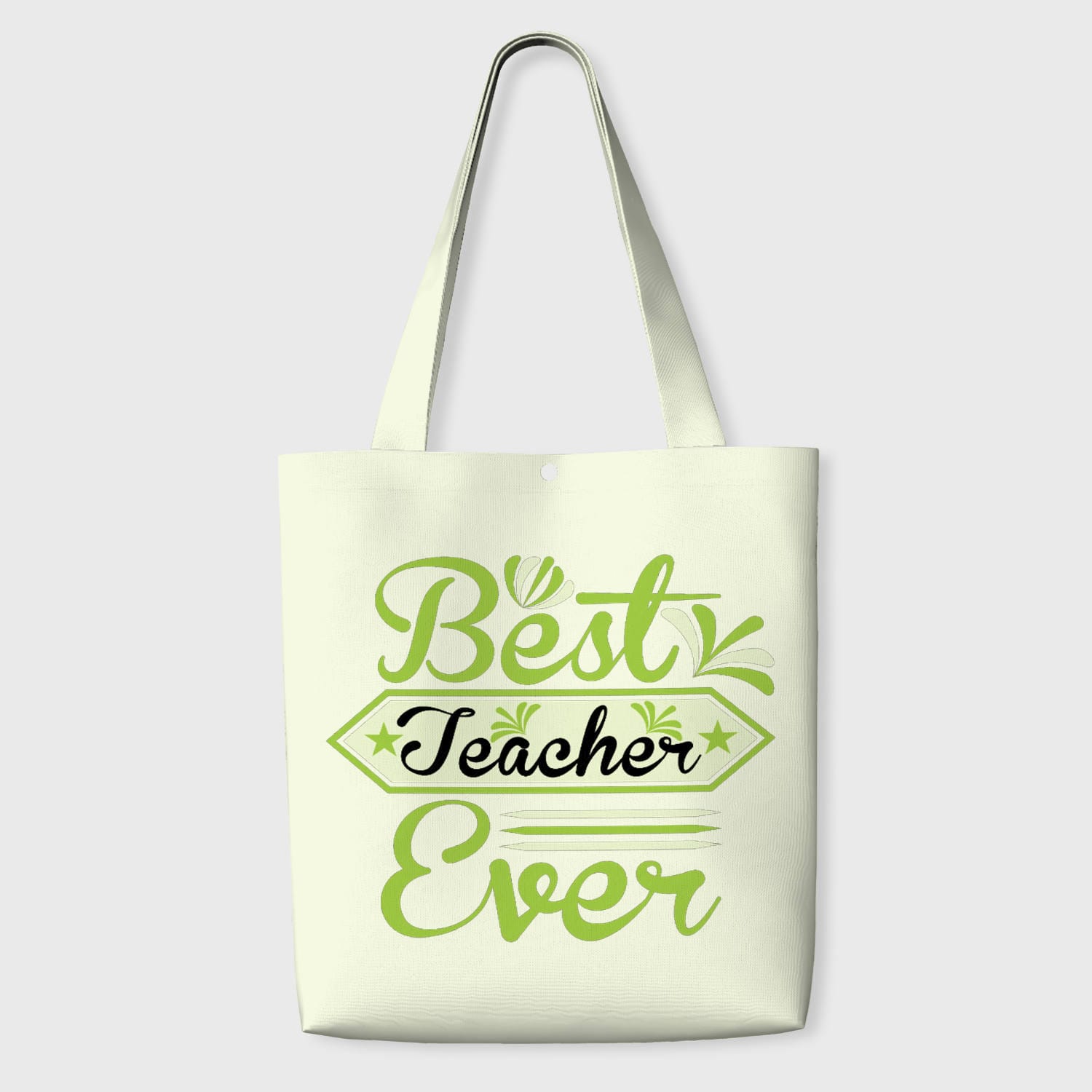 Best Teacher Ever Quote Tote Bag for Teacher Appreciation Gift