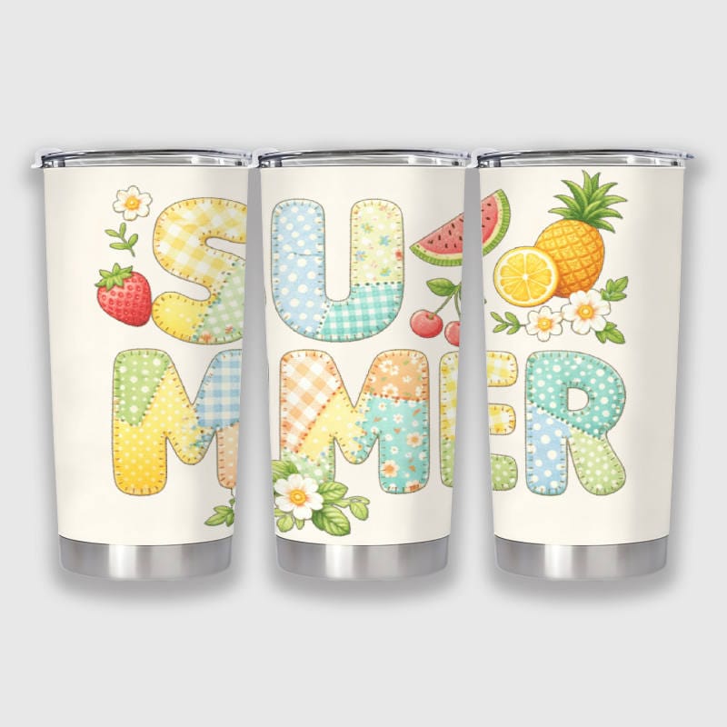 Summer Fruit Patchwork Tumbler for Summer Gift Use