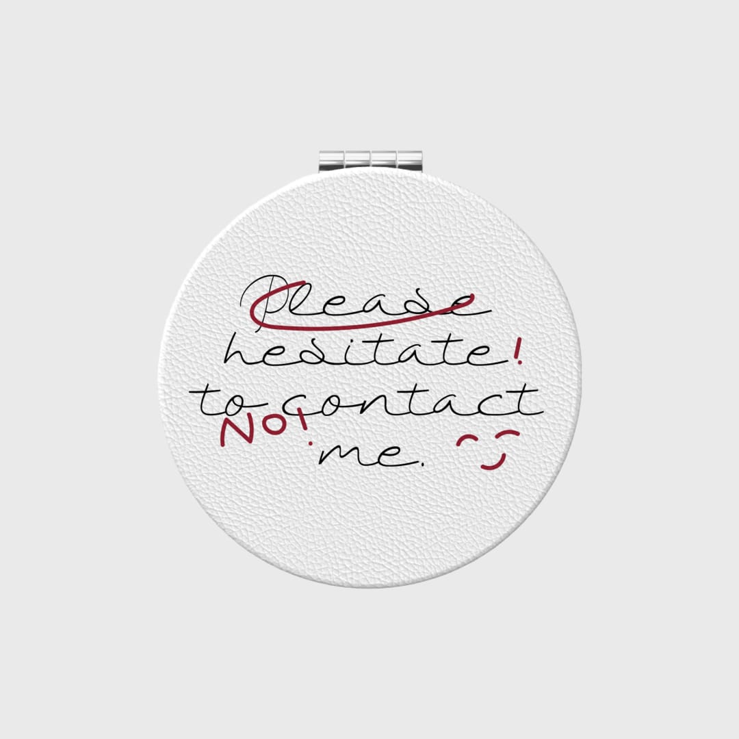 Custom Portable Pocket Makeup Mirror – Personalized PU Compact Mirror (Round/Heart/Square) - 1