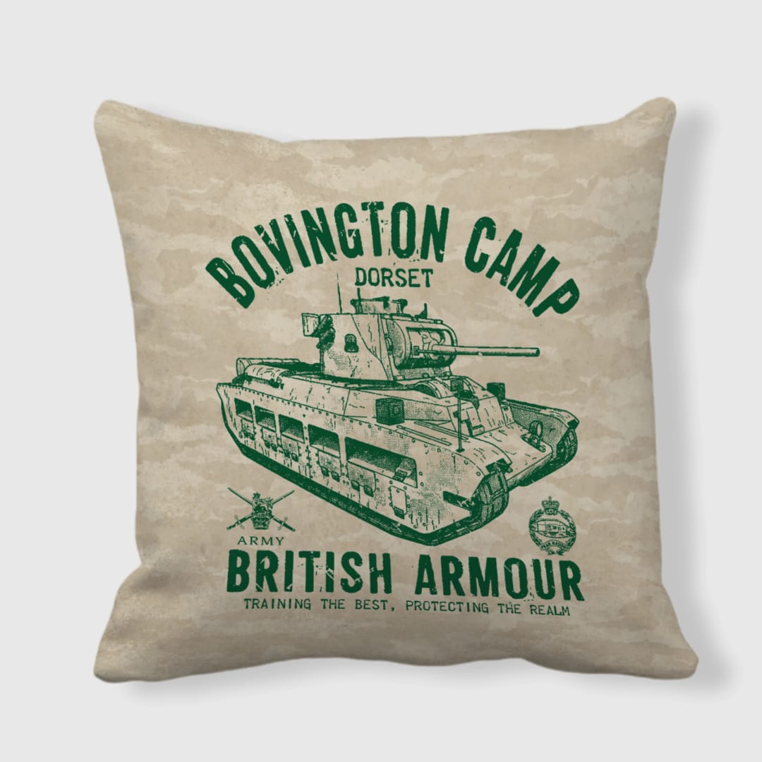 Bovington Camp Tank Regiment Sided Satin Pillow - 1